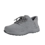 Grey Mesh Comfort Walking Sneakers - Image 3