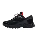 Black & Red Comfort Mesh Walking Sneakers - Image 4
